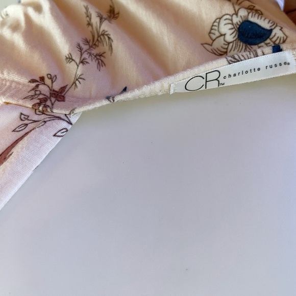 Y2K Vintage Charlotte Russe Beaded Floral Embroidered Tunic Top Fairycore Boho - Picture 2 of 5